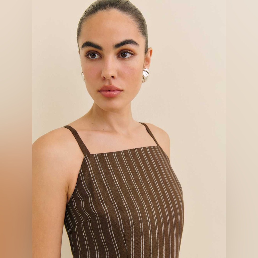 Nwt reformation philippa linen dress in boardwalk - size 6 - Picture 3 of 7